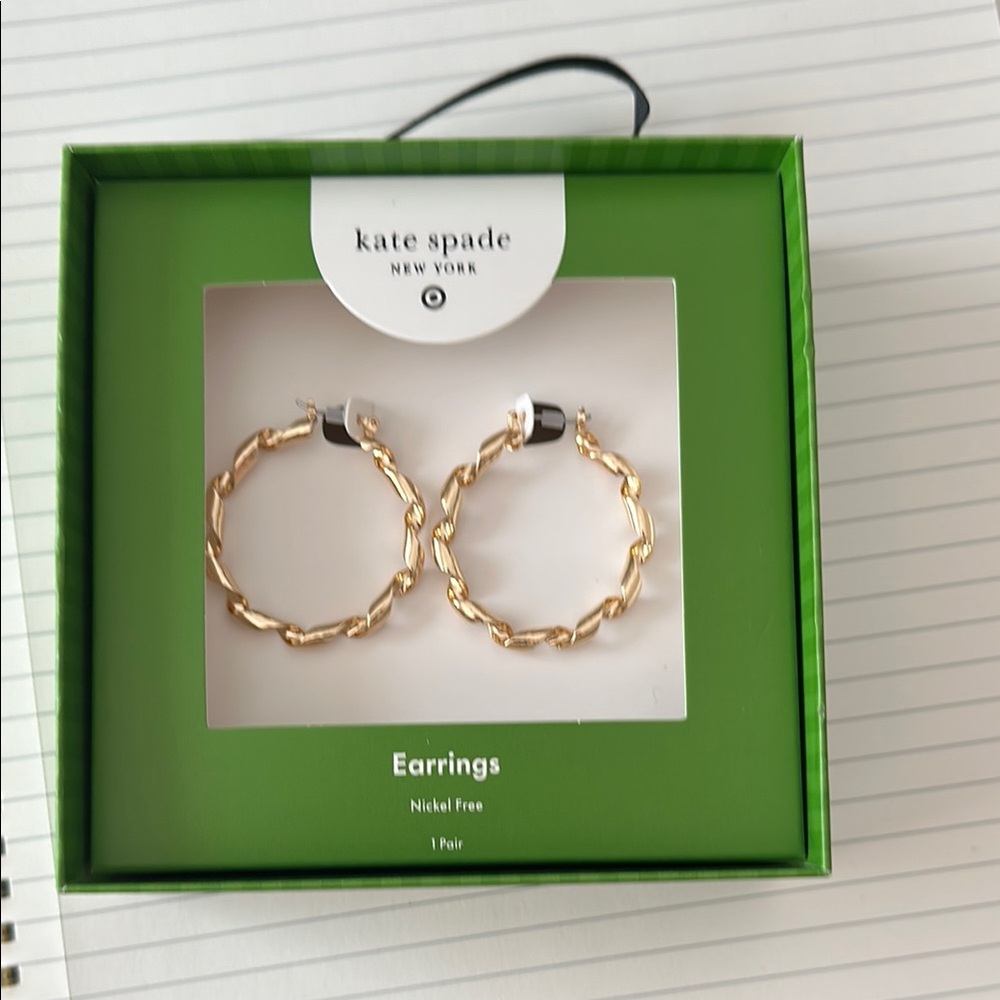 Kate Spade x Target Gold Curled Ribbon Hoop Earrings